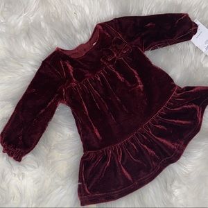 New Born Beautiful velvet Dress (wine color)
